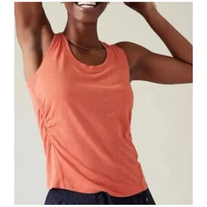 Athleta Women's Breezy Ruched Tank top in a coral orange size M 6-10